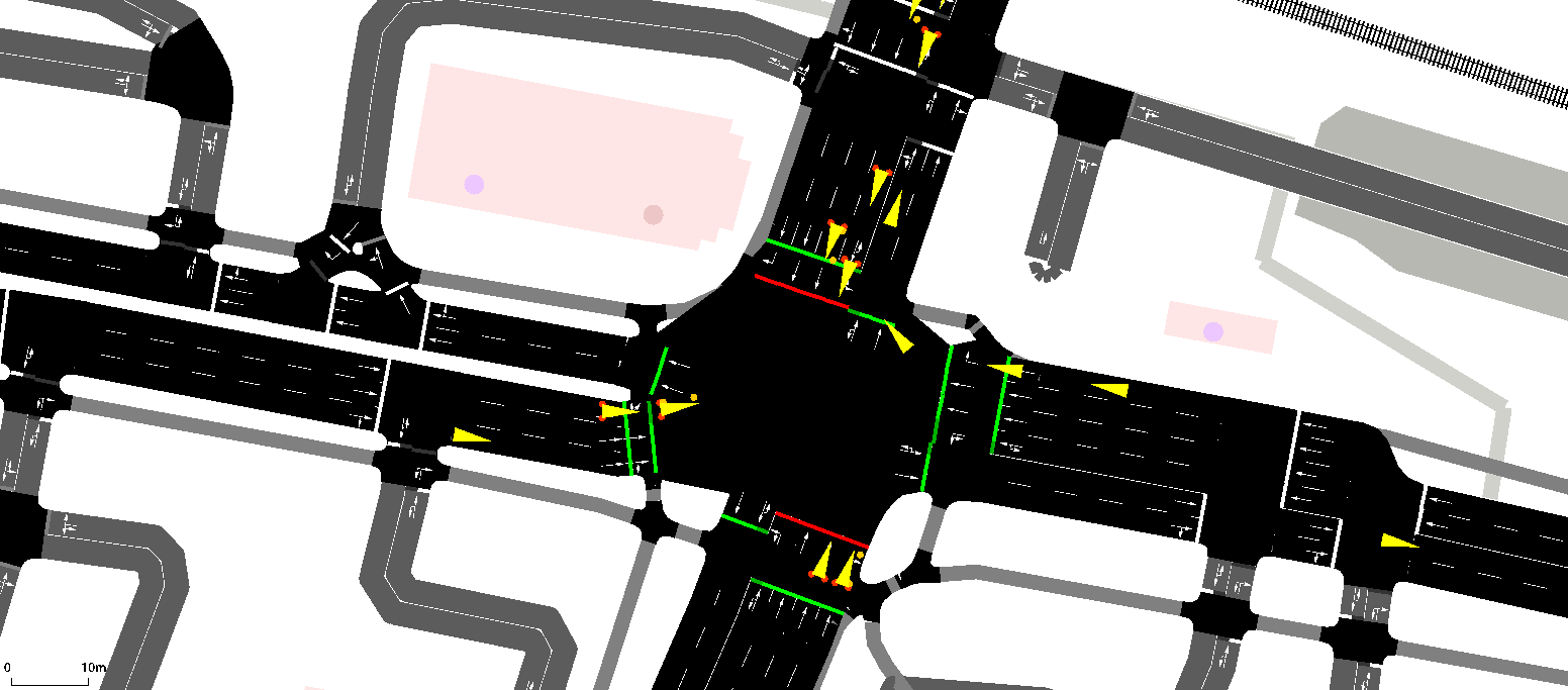 SUMO simulation of the campus-town road network used in the V2X location-privacy project